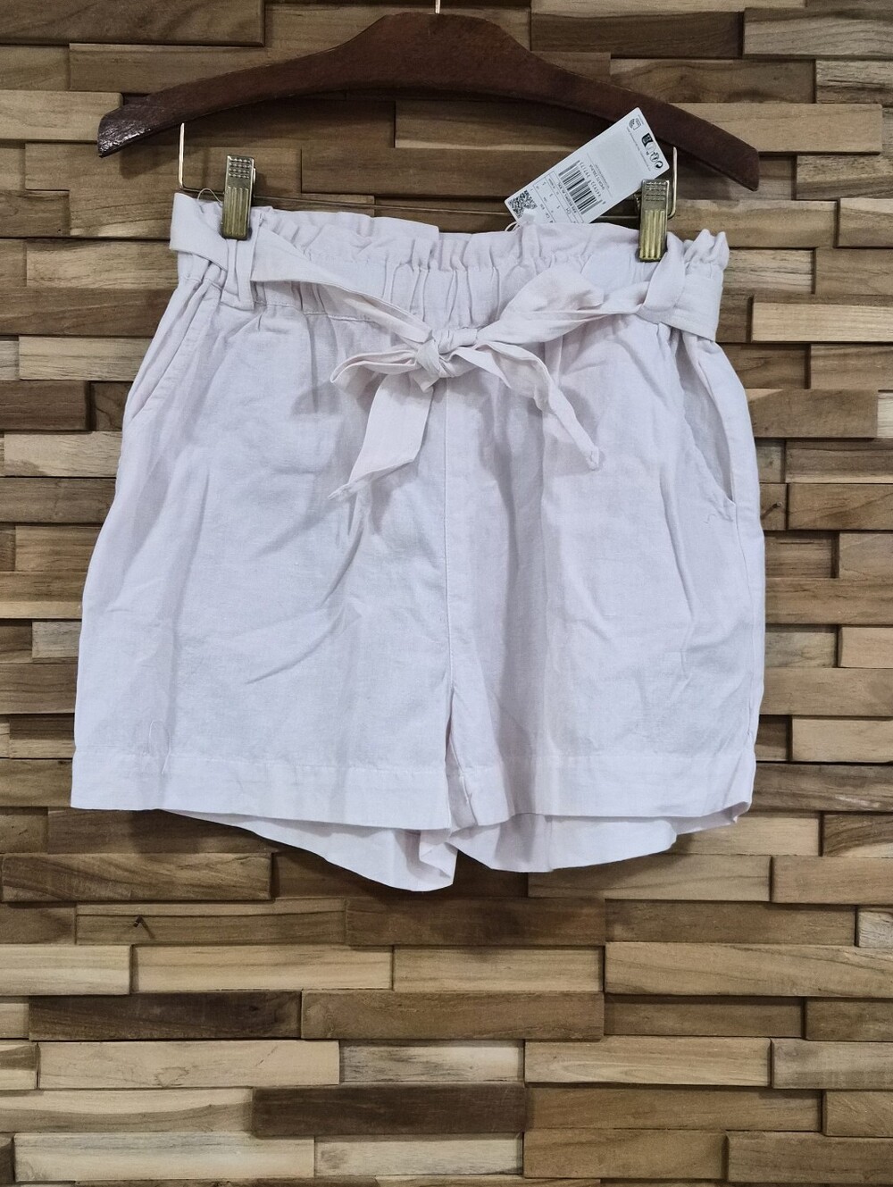 Mango Light Pink Waist Tie Shorts - Size S - New With Tags